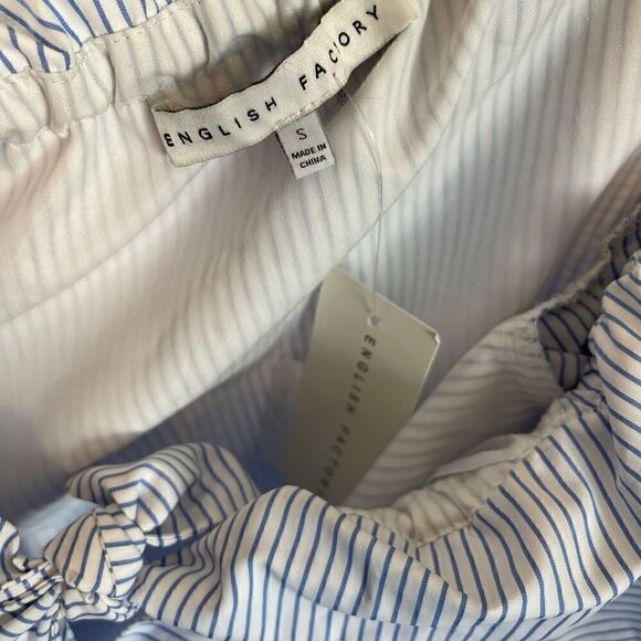 English Factory Off the Shoulder Ruffle Mini Dress || SZ S || Powder Blue - Picture 8 of 14